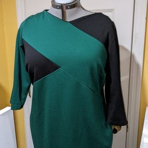 Emerald and black color block Eloquii 18